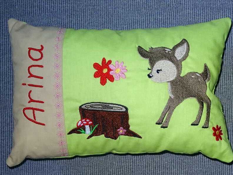 Reh Stickdatei inkl. Taschenbild und ITH Kissen image number 3