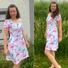 Jersey Kleid geraffter Ausschnitt mit Gummi ELOK ♥Gr.XS-XXL thumbnail number 5
