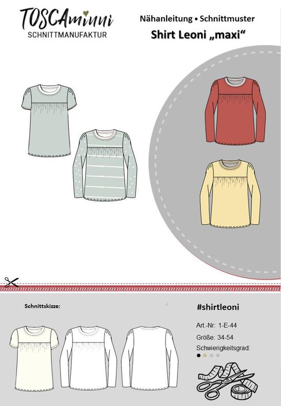  Schnittmuster Shirt Leoni maxi Gr. 34-54 für Nähanfänger image number 6