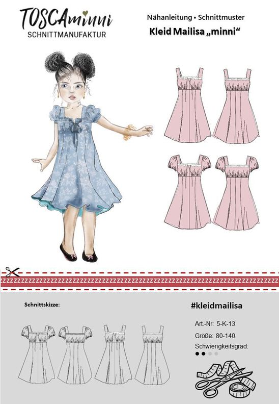 Schnittmuster Kinder Kleid Mailisa minni Gr. 80-140 image number 8