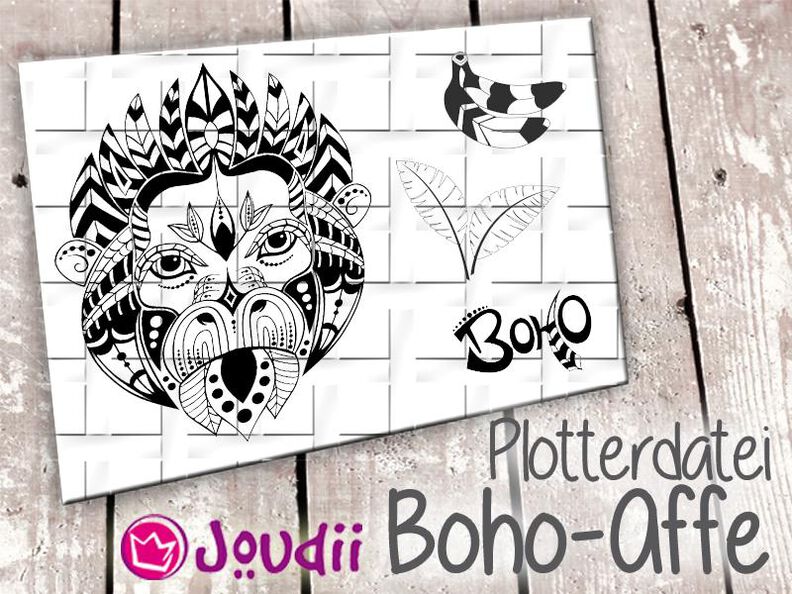 Plotterdatei Boho-Affe - Privatlizenz image number 1