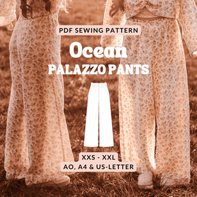 Palazzo Hose Ocean | Schnittmuster weite Hose | XXS bis XXL