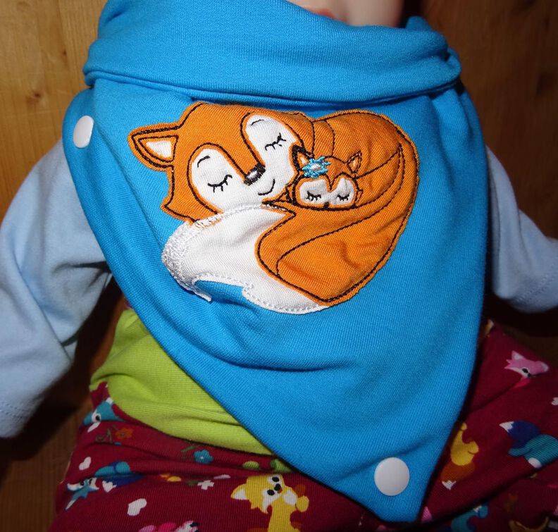Fuchs Mama mit Baby Doodle Stickdatei image number 4