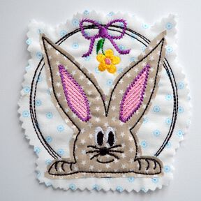 Stickdatei DOODLE Hase Blumen 2er SET 10x10cm