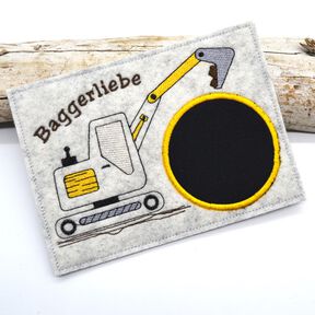 Stickdatei Untersetzer Bagger Baggerliebe
