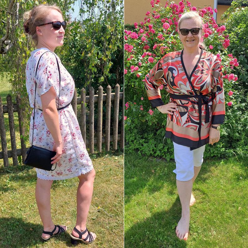 Sommer Kimono Bluse Kleid Jacke Cover-Up FLORES ♥Gr. 34-56 image number 6