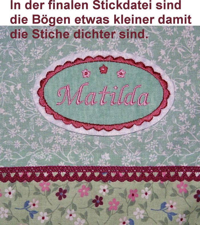 Stickdatei ovale Buttons Rahmen Wellenrand 7 Größen image number 2
