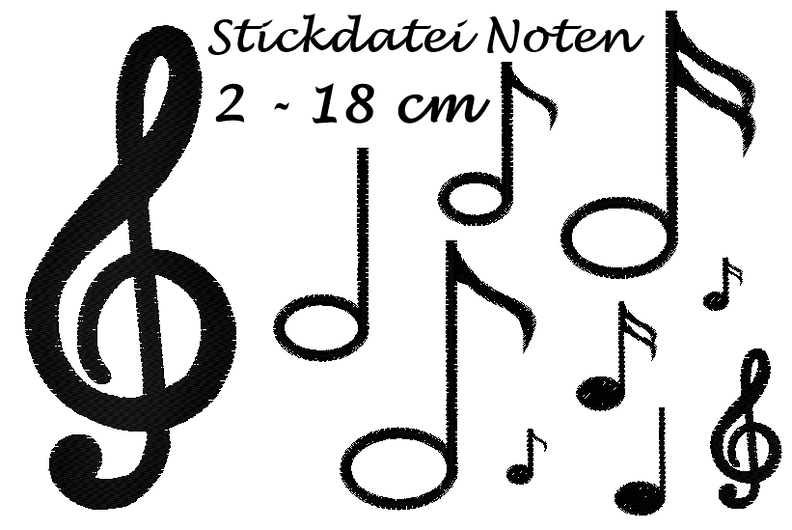 Stickdatei Noten Notenschlüssel  image number 1
