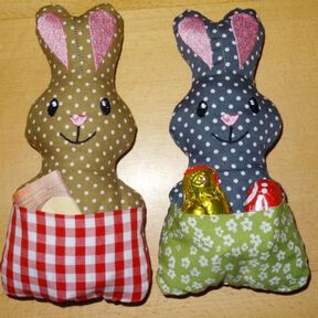 Stickdatei Hase mit Tasche ITH 