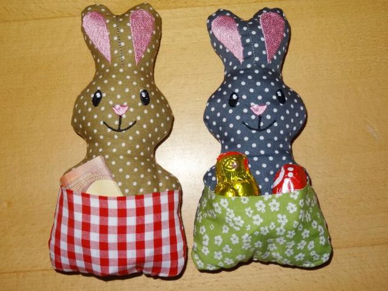 Stickdatei Hase mit Tasche ITH image number 2