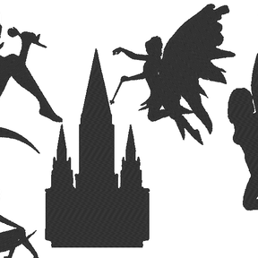 Fee Silhouetten Stickdatei