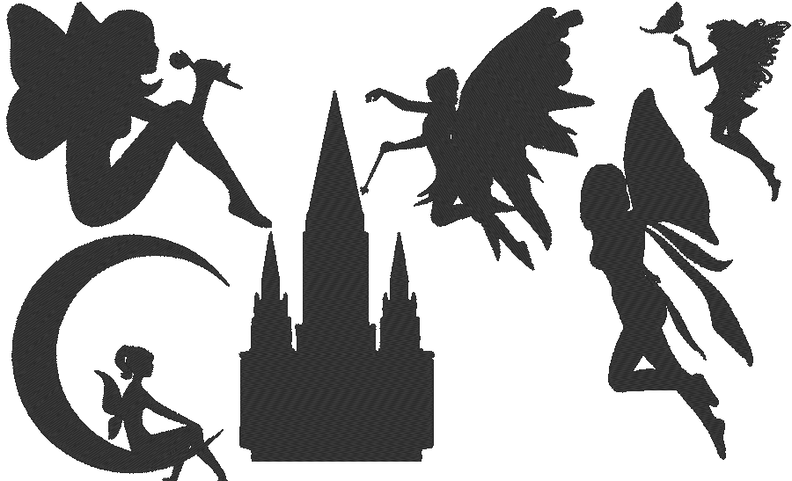 Fee Silhouetten Stickdatei image number 2
