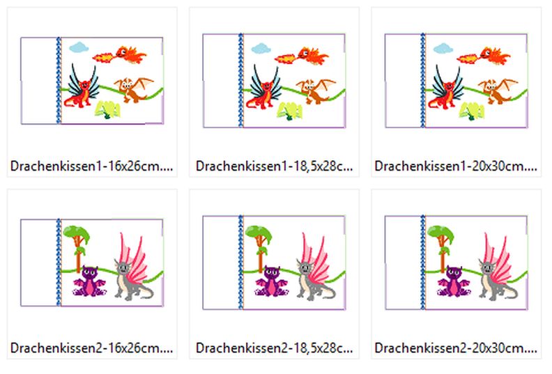Drachen Kissen ITH Stickdatei image number 4