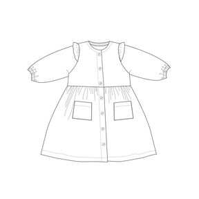 Schnittmuster Mädchen Kleid langen Ärmel MIMI