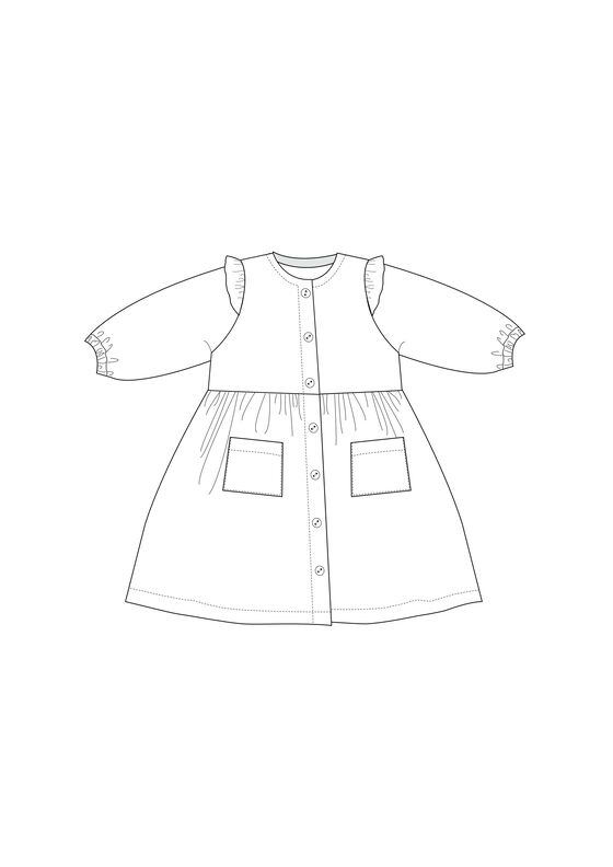 Schnittmuster Mädchen Kleid langen Ärmel MIMI image number 3