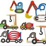 Stickdatei Baufahrzeuge Mischer Kran Auto Bagger thumbnail number 1