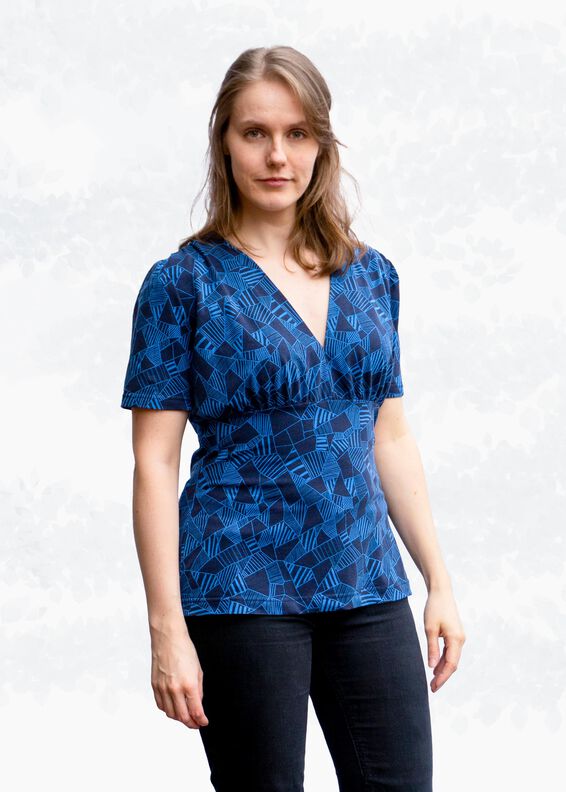 Selina Shirt mit Kräuselungen V-Ausschnitt BU 80-116, A4+A0 image number 5