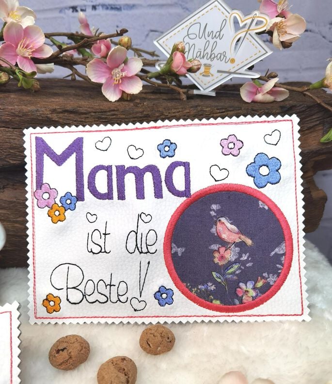 Stickdatei Mama Mug Rug Tassenteppich image number 4