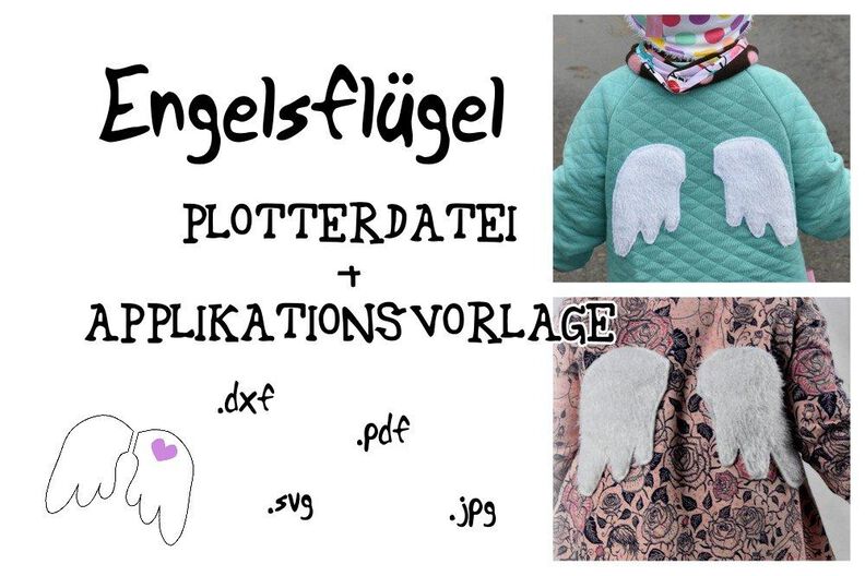 Engelinchen Plotterdatei + Applikationsvorlage Engelsfluegel Flügel image number 1