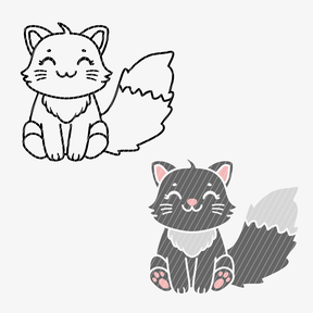 Plotterdatei Katze Weihnachten Mütze SVG PNG DXF