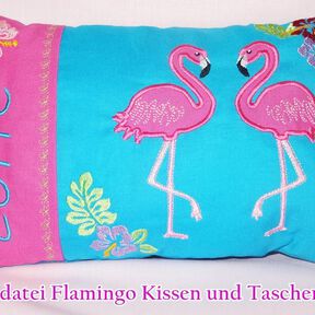 Flamingo Taschenmotiv + Kissen ITH