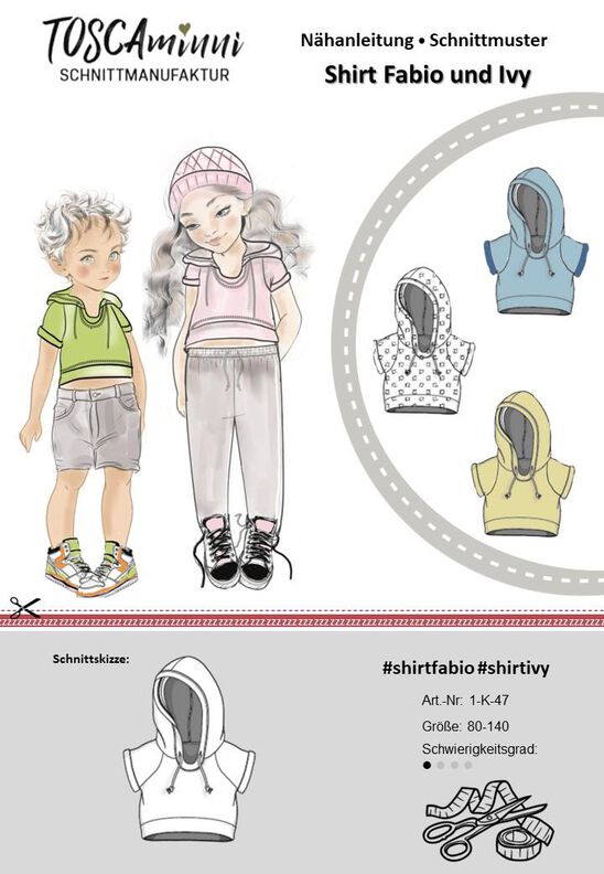  Schnittmuster Kinder Shirt Fabio + Ivy Gr. 80-140 image number 5