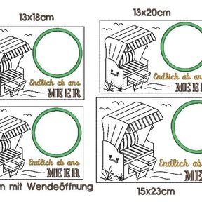Stickdatei Strandkorb Mugrug Urlaub Camping