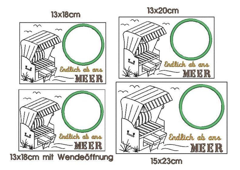 Stickdatei Strandkorb Mugrug Urlaub Camping image number 2