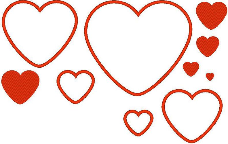 Herz Liebe Stickdatei gefüllt Appli alle Größen image number 5