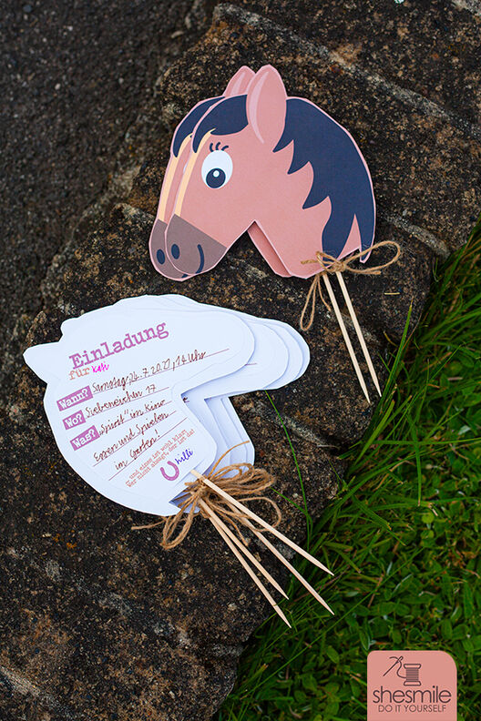 Einladungskarte Pferdekopf (Bastelanleitung & Druckvorlage) image number 7