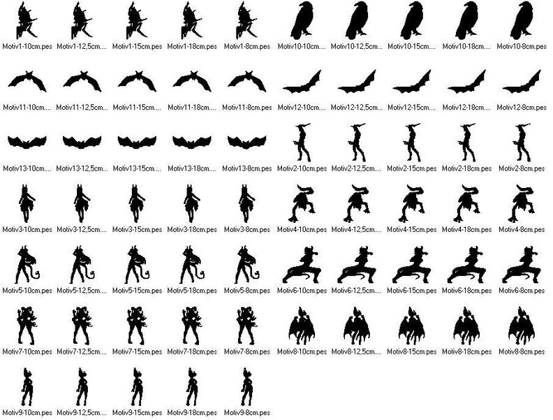 Stickdatei - Dämonen Fledermaus Silhouette 2 image number 6
