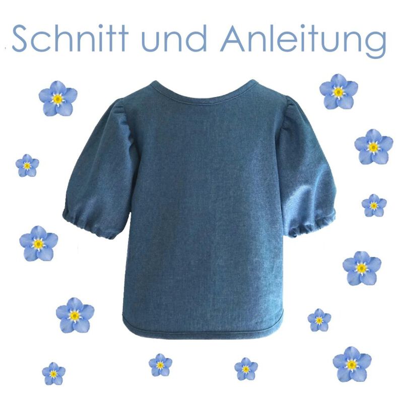 Schnitt und Anleitung Bluse mit Kräuselärmeln Gr.80-140 image number 1