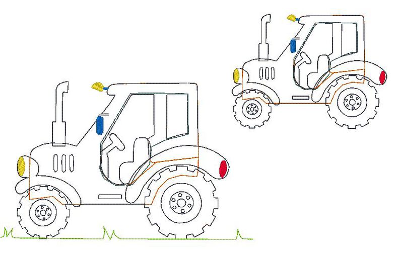 Traktor Doodle Stickdatei  image number 2