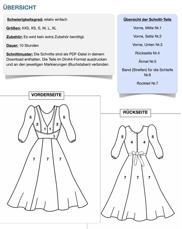 Kleid #Lorena Nähanleitung und Schnittmuster (XXS-XL) image number 8