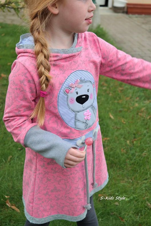 Hoodie Tunika Kleid ZOE 74 - 164 eBook Schnittmuster image number 6