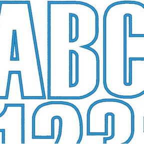 13cm Buchstaben schmal + Zahlen Stickdatei Alphabet Zahl