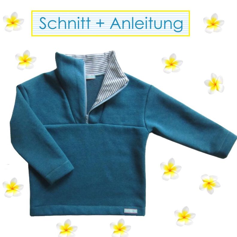 Schnitt und Anleitung Troyer Zip-Pullover Gr.80-140 image number 1