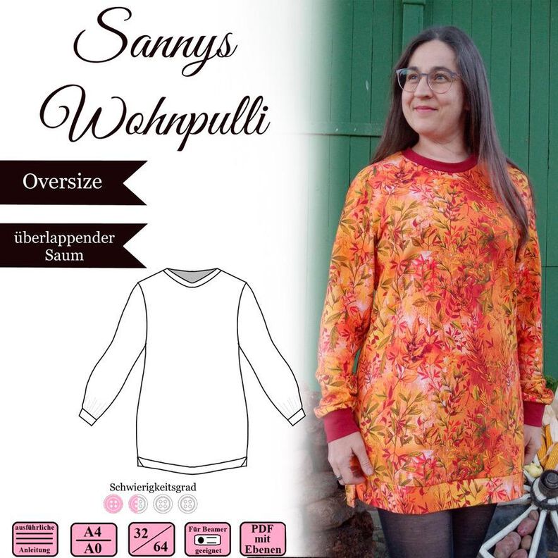 Sannys Wohnpulli - Größe 32-64 - EBook und Nähanleitung image number 1