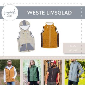 Weste Livsglad Gr. 40-60, Walk, Fleece, Softshell, A0