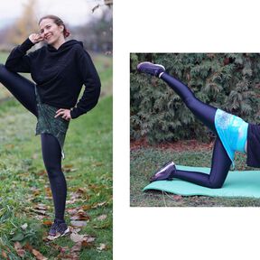 Set Yoga Sport Mini Rock nähen Schnittmuster 