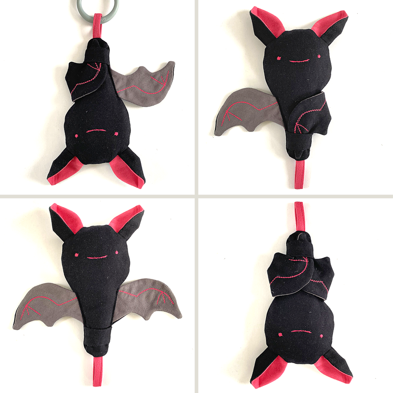 Fledermaus Greifling, Gratis Stickdatei + Handsticken  image number 4
