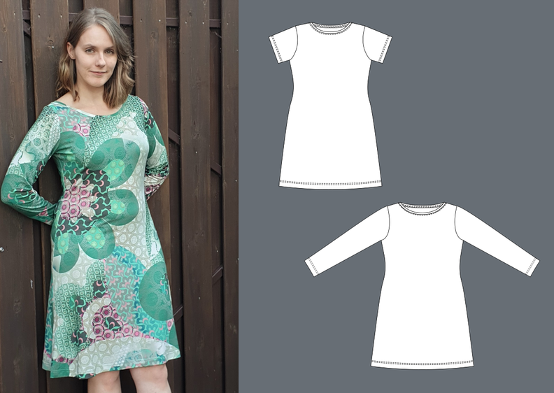 Tanja - enges Jerseykleid U-Boot-Ausschnitt,BU 80-116, A4+A0 image number 4
