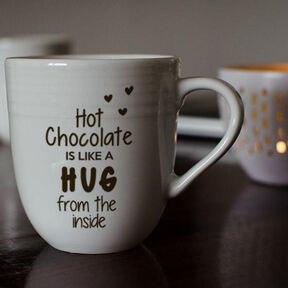Plotterdatei »Hot Chocolate« – Spruch »Like a Hug«