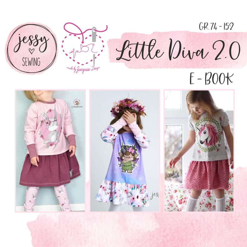 *Little Diva 2.0*Jessy Sewing Hoodiekleid Kleid 74-152 image number 1