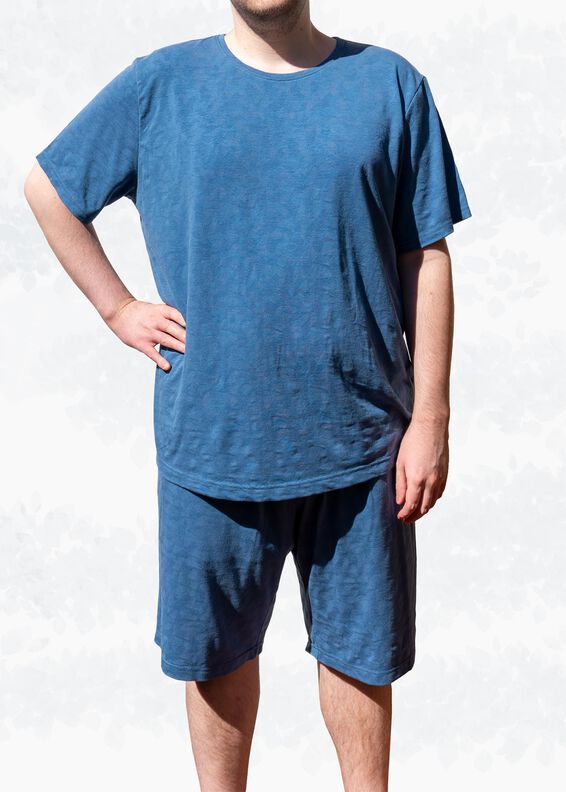 Pyjama Schlafanzug für Herren, Shirt und Hose Gr 44-60 A4+A0 image number 2