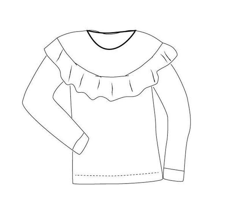Ruffle-Shirt mit Rüscheneinsatz / eBook Schnittmuster  image number 4
