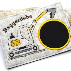 Stickdatei Untersetzer Bagger Baggerliebe