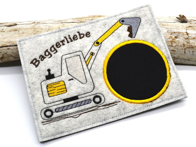 Stickdatei Untersetzer Bagger Baggerliebe image number 2
