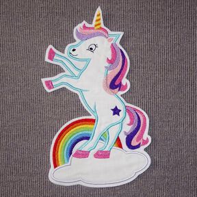 Einhorn stehend auf der Wolke mit Regenbogen Stickdatei 