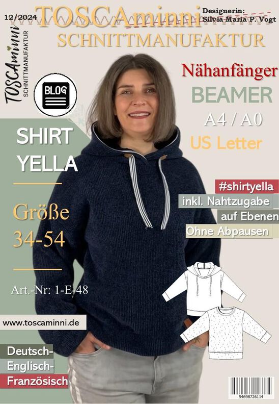 Schnittmuster Damen Hoodie Yella + Nähanleitung Gr. 34-54 image number 6